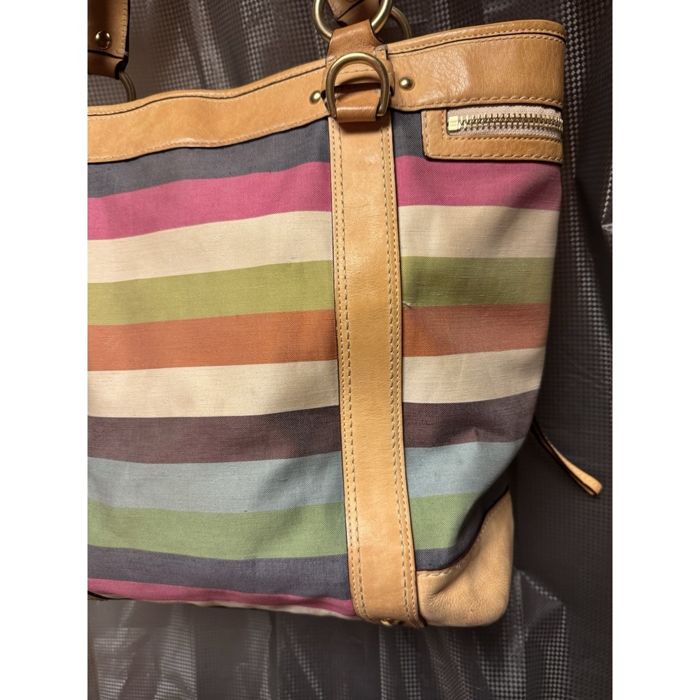Vintage Y2K COACH Iconic Y2K Legacy Oxford Stripe Slim Pocket Tote 10760 RARE - Picture 12 of 16